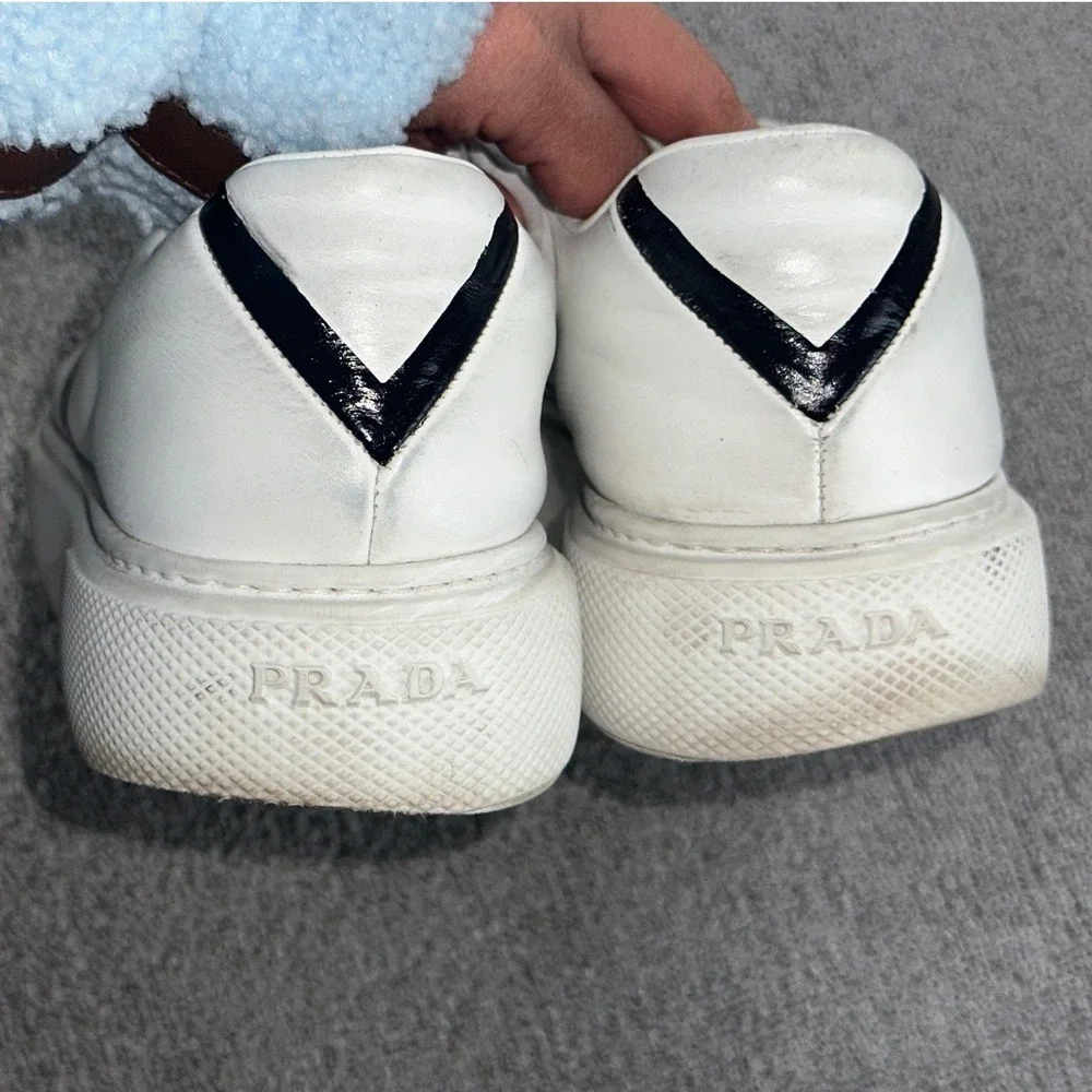 Prada‎ Macro Sneakers Women 38 White Platform Italy Made Designer Streetwear